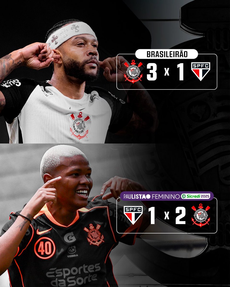 Paulistao's tweet image. DUAS VITÓRIAS EM TRÊS DIAS! 
O Timão levou a melhor nos dois clássicos que disputou nesta semana 🔥
#PaulistasEmCampo #PaulistãoFemininoSicredi
