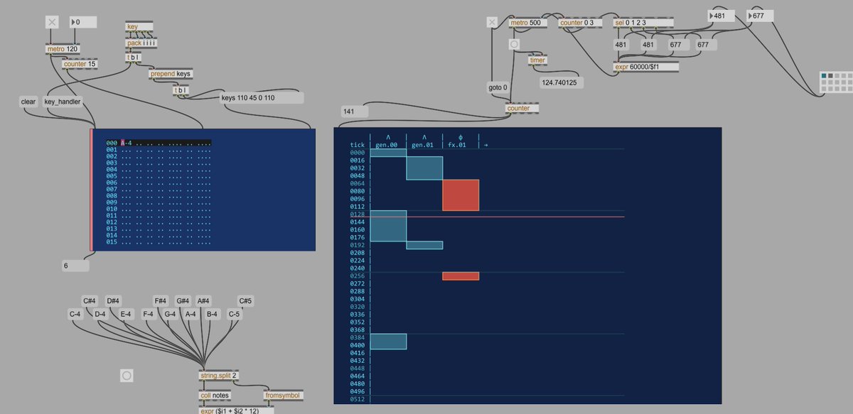 zeffii's tweet image. #maxmsp sequencer for tracker / maybe!