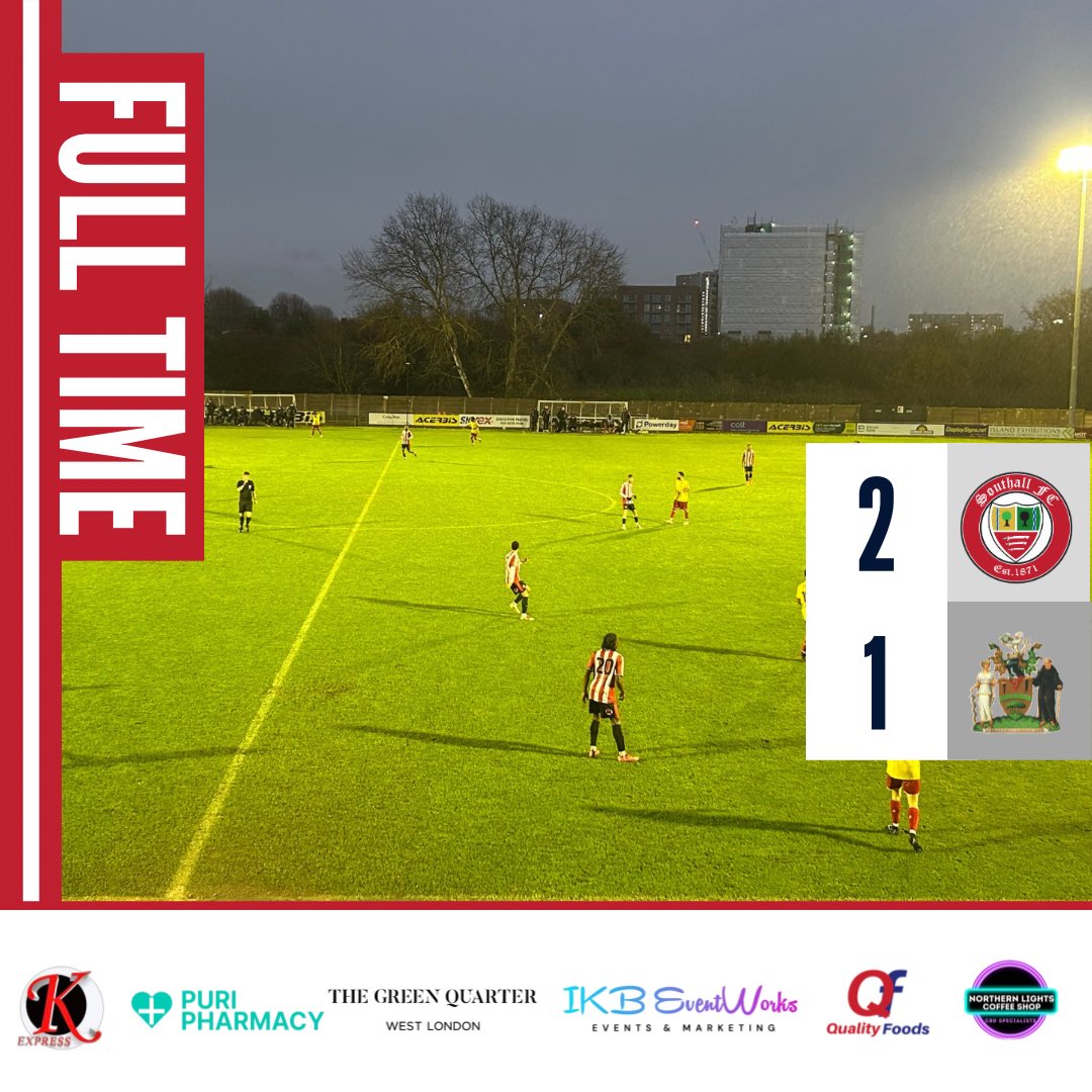 🔴⚪️ FULL TIME ⚪️🔴

Southall FC 2 - 1 Harrow Borough

A good 3 points in the rain! Good to end the week with a win and thank you to everyone that came out ti support!

🔴⚪️ UP THE ‘ALL ⚪️🔴