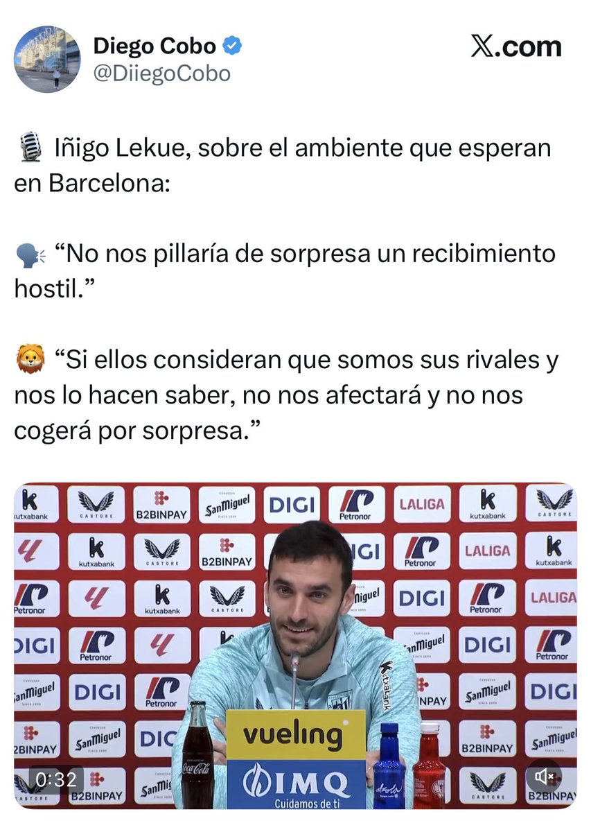 <a href="/AthleticClub/">Athletic Club</a> “Ellos nos consideran sus rivales” jajajajjajajajajajajajaja.

Como se les dijo, tan patético el cuentito que se crearon solo por estar tan necesitados por sentirse importantes.

Bilbados perdedores, diminutos y sin identidad 🫵🏻🤣
