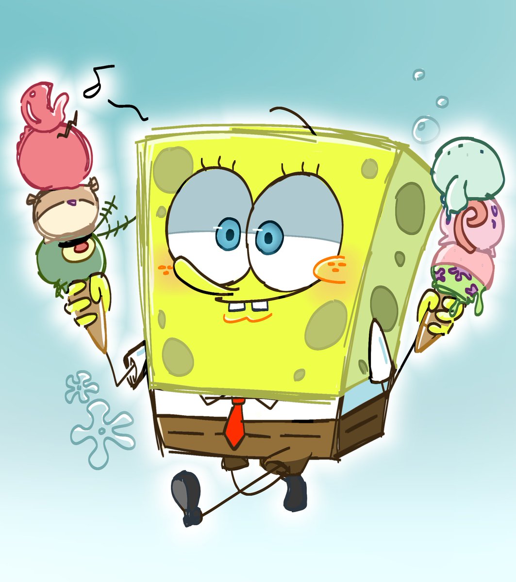 M_007143's tweet image. Ice cream❄️✨  #Spongebob