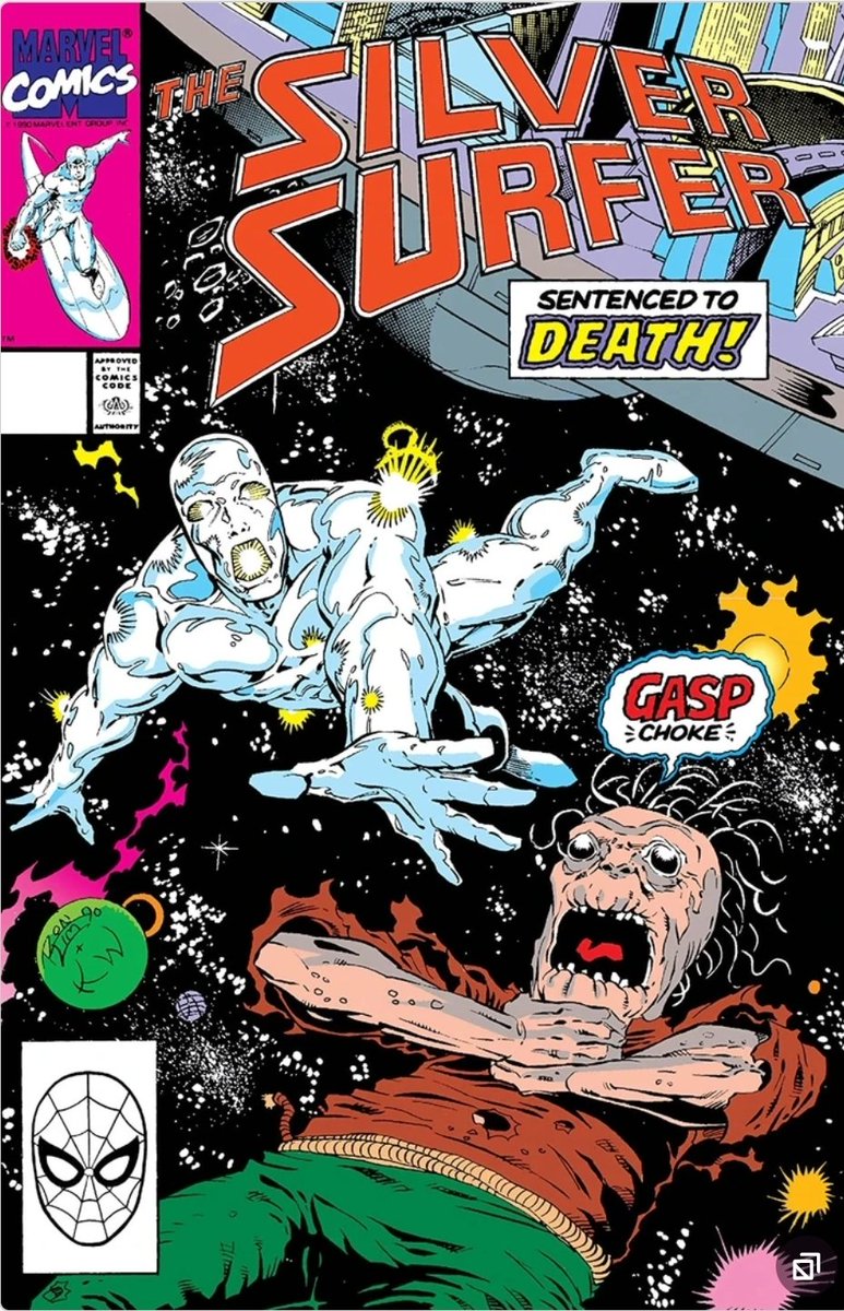 defdave's tweet image. #Surfer87 43
SS is subjected to a show trial where his guilt is a foregone conclusion. The punishment is expulsion into the vacuum of space, which they assume means death. But that&apos;s all SS wanted anyway! He survives in space and, off that world, his powers return! FREEDOM!