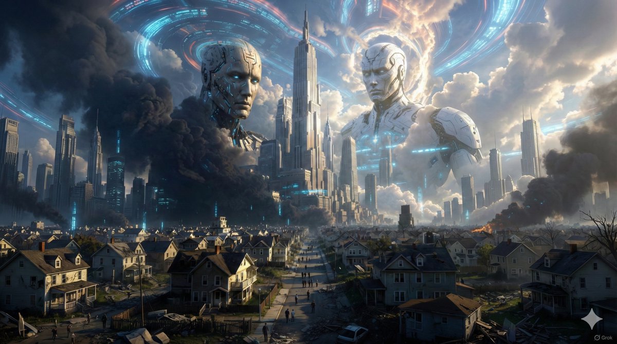 PawRze's tweet image. Rewolucja AI jako Nowa Wojna Gospodarcza: Dlaczego Świat Wchodzi w Epokę Upadku Klas Średnich i Globalnej Koncentracji Władzy

Listopad 2025. W danych makroekonomicznych, decyzjach korporacji i pęknięciach społecznych pojawia się wzór, który ekonomiści znają z końca XIX wieku:…