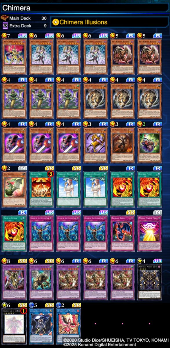 2025 November KoG with Chimera

New banlist, old me, we go back to playing chimera. I kinda wanted something better than this for my turn 1 but Ig this can do it.