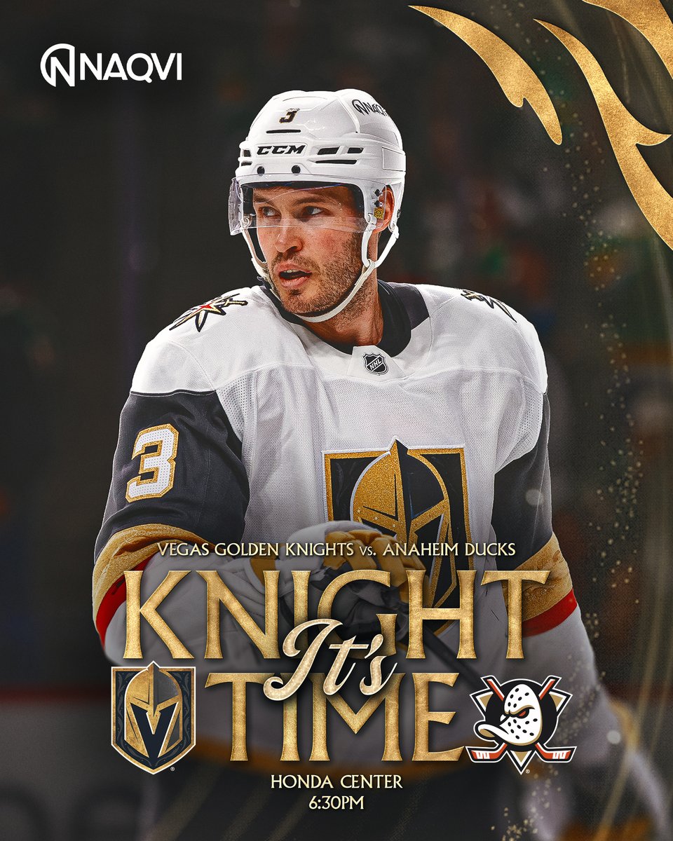 It’s a Pacific Division Showdown toknight ⚔️

📺: The Spot-Vegas 34
📲: KnightTime+
📻: <a href="/VGKRadioNetwork/">Golden Knights Radio</a>
📰: vgk.io/lXMZm