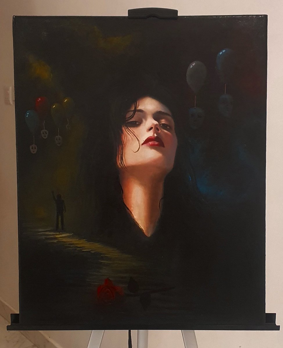 اخر اعمالي الزيتية ..كبرياء امرأه..🎨الوان زيتية ..مقاس 50x40cm.
