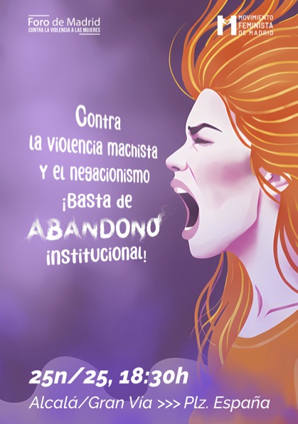 El #25N súmate a la manifestación de Madrid contra la violencia hacia las mujeres.
Pero no te confundas: 📍sale de Alcalá/Gran Vía a las 18.30 h
Con el <a href="/ForoMadrid25N/">ForoMadrid25N</a> y el <a href="/MovFemMad/">Movimiento Feminista de Madrid</a>