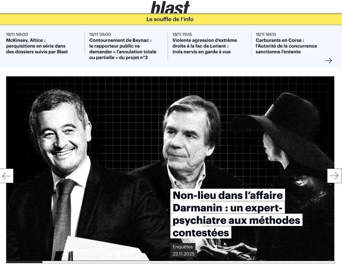 #Justice / #Politique / Darmanin, affaire sous très haute surveillance : nouvelles révélations
Notre enquête cosignée avec <a href="/xavmon/">Xavier Monnier</a>.
A lire sur <a href="/blast_france/">BLAST, Le souffle de l'info</a>, l'enquête d'abord :
blast-info.fr/articles/2025/…
