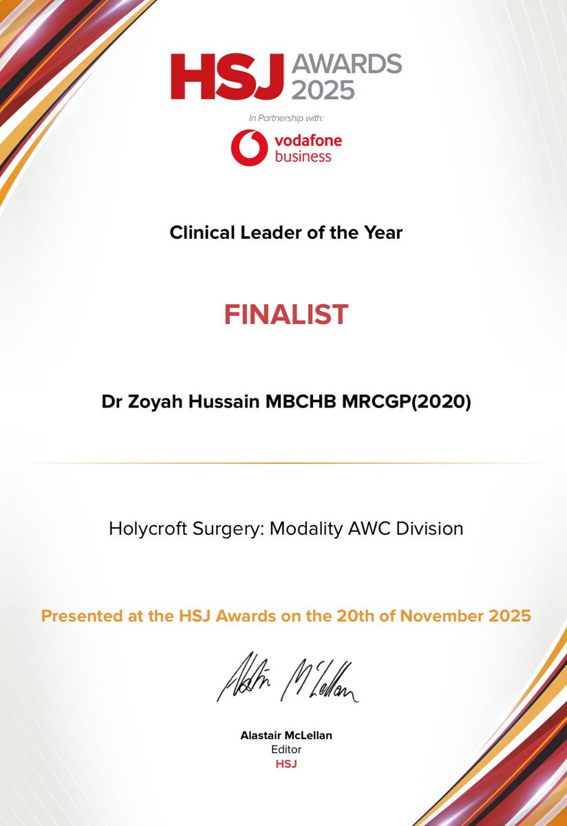 SGPModalityAWC's tweet image. At 34, still early in my career as a first5 GP, never did I imagine that I would have been shortlisted for Clinical Leader of the Year at the 2025 HSJ Awards, representing AWC Modality Partnership. 
@AwcModality @HSJ_Awards @HSJnews