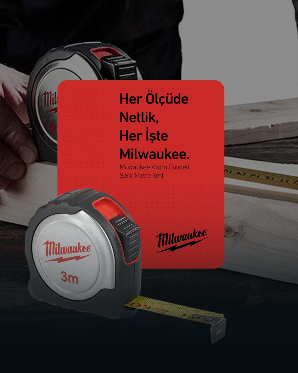 Milwaukee Krom Gövdeli Şerit Metre 3mt, kompakt yapısı ve dayanıklı krom kaplama gövdesiyle profesyonellerin vazgeçilmezi! Çelik şerit yapısı sayesinde uzun süreli kullanımda bile hassas ölçüm sağlar. 

#milwaukee #MilwaukeeTools #şeritmetre #işaleti #alizebodrum