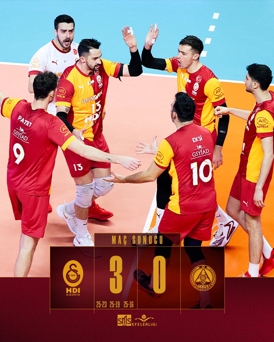Maç Sonucu: Galatasaray HDI Sigorta 3-0 K.İ.V. Akkuş Belediyespor

Evimizde 3 puan bizim!🙌