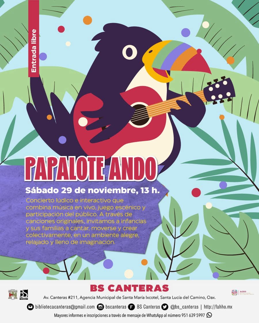 ¡Ven a este divertido concierto! No te puedes perder este concierto del grupo Papaloteando🥔🌽🏃para bailar y cantar en un ambiente alegre con canciones originales para infancias y toda la familia.
 #FAHHO #FAHHporMéxico #FAHHporlainfancia #BScanteras <a href="/FundacionAHHO/">Fundación Alfredo Harp Helú Oaxaca</a>