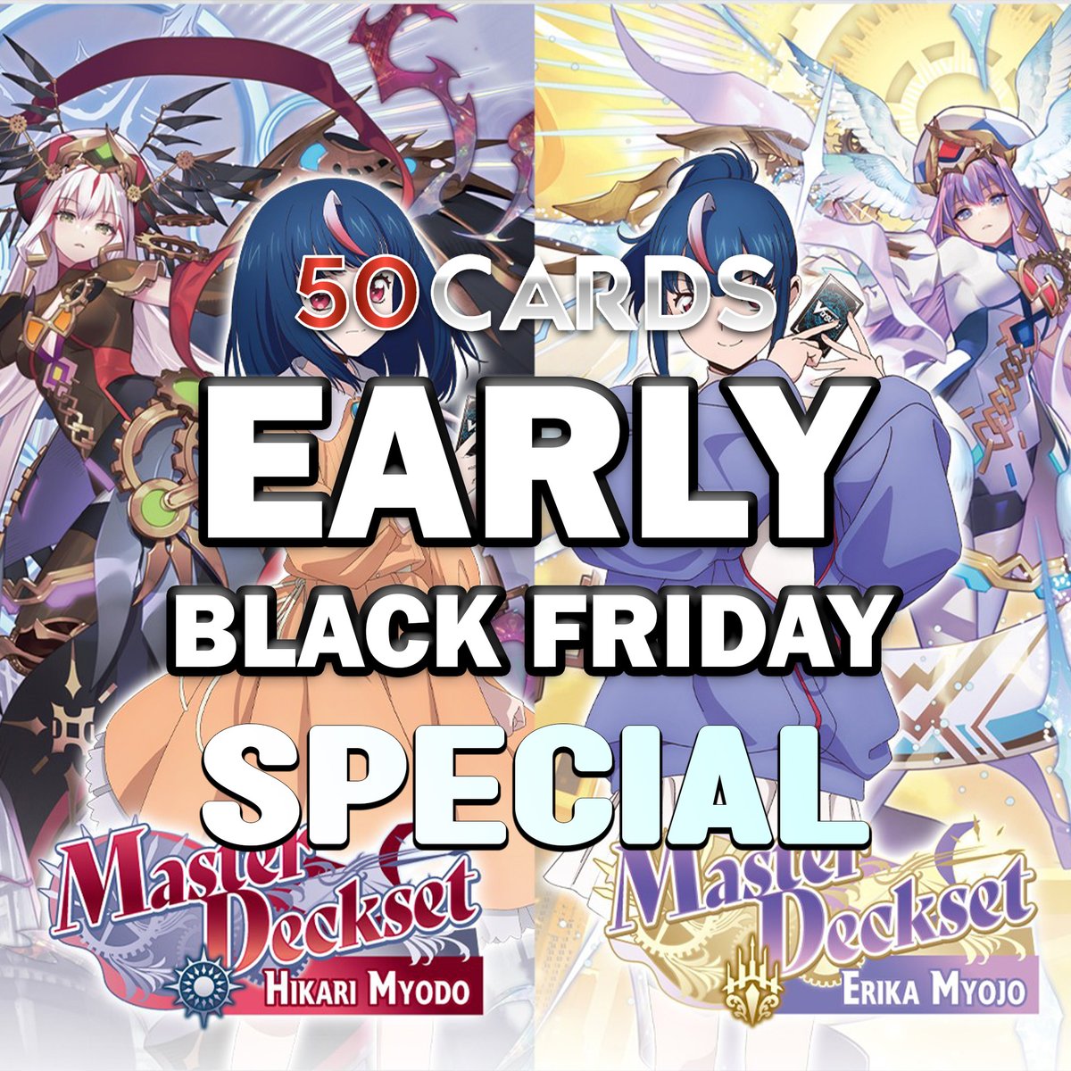 50cardsshop's tweet image. SPECIAL DEAL THAT WILL NOT COME BACK! AN EXTRA $2 OFF EACH DECK + 10% OFF WHEN USING A CODE DURING EARLY BLACK FRIDAY!

Making the Master Decksets only $58.5 each! Also if you want both we have a bundle discount for that!

50cards.shop
CODE: &quot;EARLY&quot; FOR 10% OFF