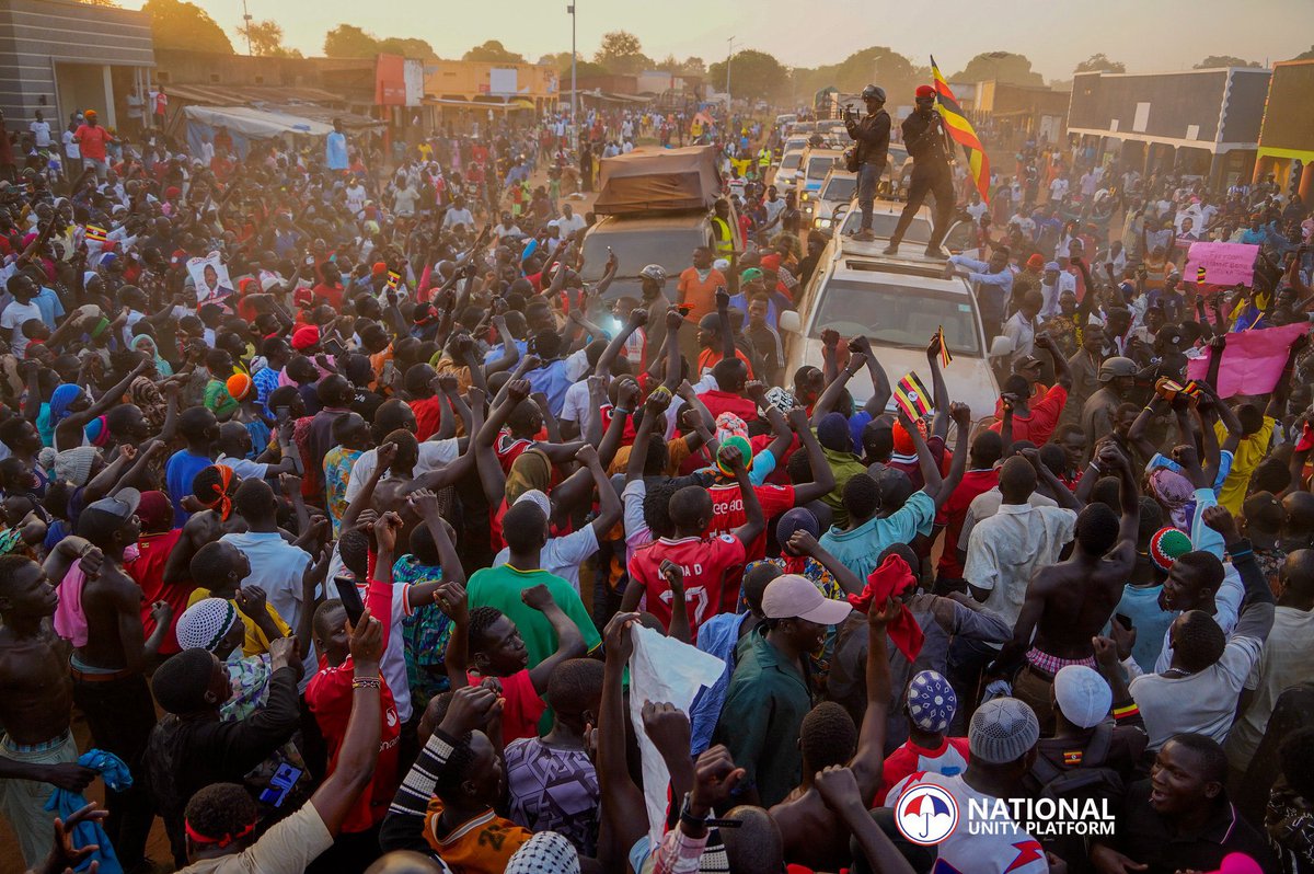 PatriqKanyomozi's tweet photo. Obongi! For clarity I didn’t mean to write ‘Obungi’ as in ‘obungi bw’abantu ku rally za NUP’😊
This was President @HEBobiwine in Obongi District today. #ProtestVote2026
#PeopePowerOurPower ✊🏿 https://t.co/y1YZRT1DQi