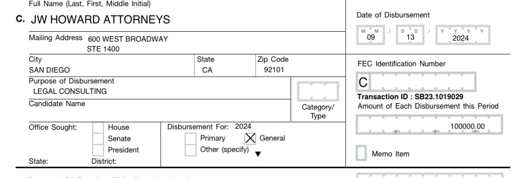 This one-time $100,000 “legal consulting” payment from the Trump campaign to RFK Jr’s law firm last September is still unexplained docquery.fec.gov/cgi-bin/fecimg…