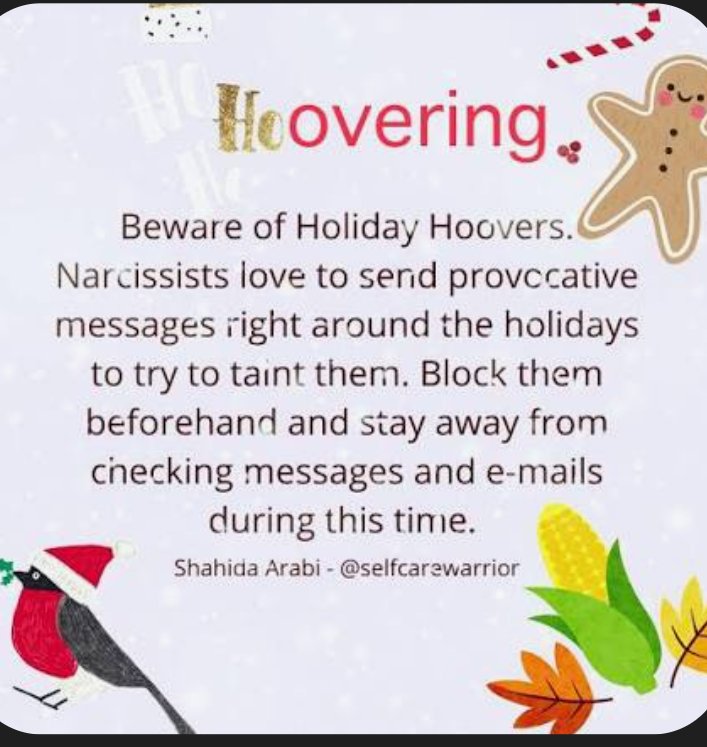 CookieKL's tweet photo. Beware the #hoovering  my #narcissist mother did this.. I ignored every attempt.. 👇👇👇💯💯 https://t.co/0F0yowBHaa