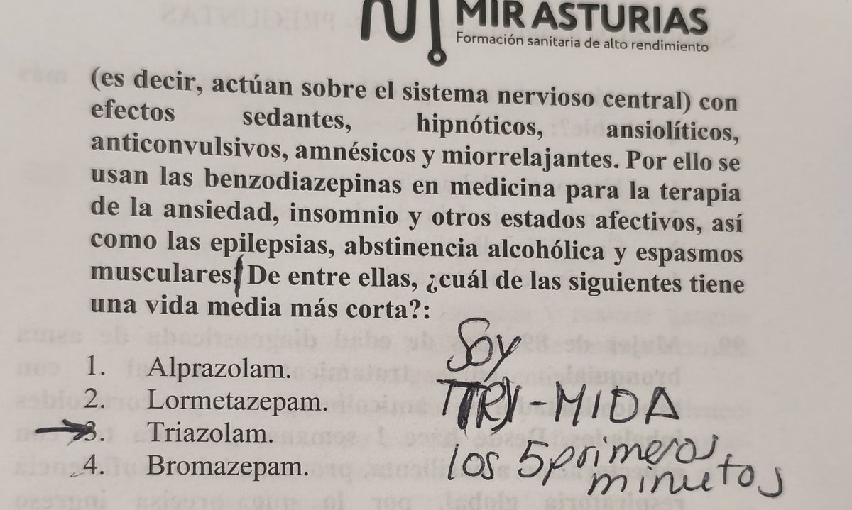 Y esta a esta regla mnemotecnica de mierda: 
BZD de vida ultracorta: Soy T(r)i-mida los 5 primeros minutos