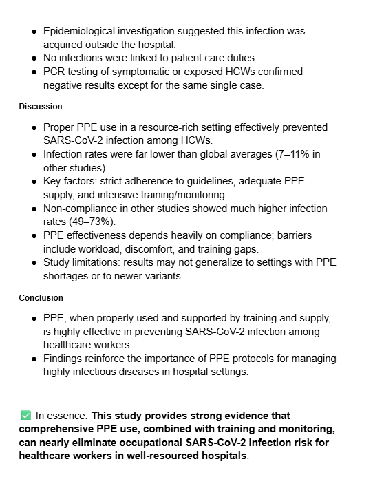 Proper PPE use, training, and supply nearly eliminated occupational SARS-CoV-2 infection in 181 South Korean healthcare workers.

Only one HCW developed antibodies, and that case was acquired outside the hospital.
jkms.org/search.php?whe…
