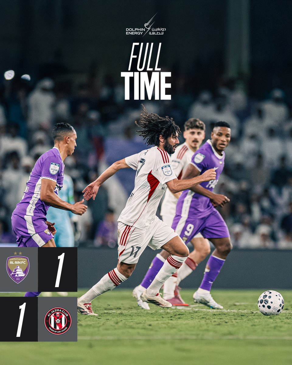 AlJaziraFC_EN's tweet image. The points are shared after a frenetic match in Al Ain.

#AINvJZR [1-1] 

#AJC #ADNOCProLeague