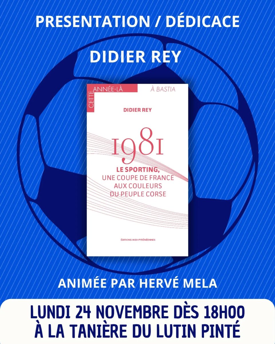 Après la première mi-temps du <a href="/SCBastia/">SC Bastia</a> suivi par Didier Rey ce jour à PRATICALINGUA, VIVEZ en live, en livre la deuxième mi-temps LUNDI avec la librairie <a href="/LeVerbeduSoleil/">LeVerbeduSoleil</a> et préparez-vous <a href="/SECBSocios/">Socios Etoile Club Bastiais</a> à une troisième mi-temps arrosée à La Tanière du Lutin Pinté Porto-Vecchio⚽🍺