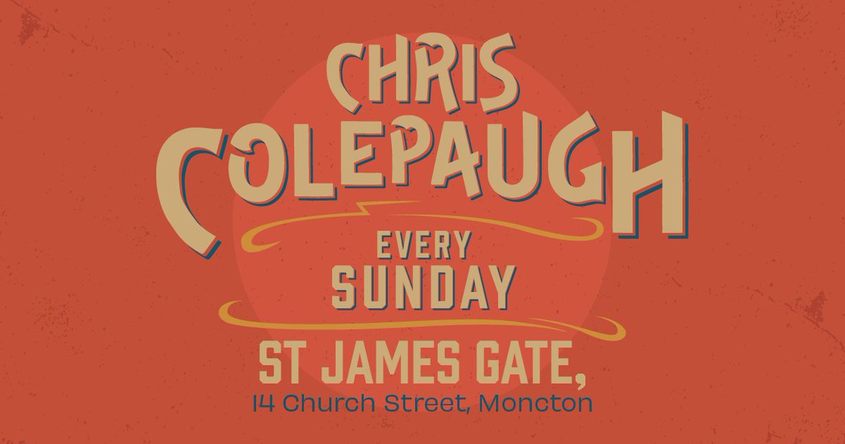 This Sunday, make your way to St. James Gate Downtown Moncton from 8 to 11 PM for an evening filled with music by Chris Colepaugh.