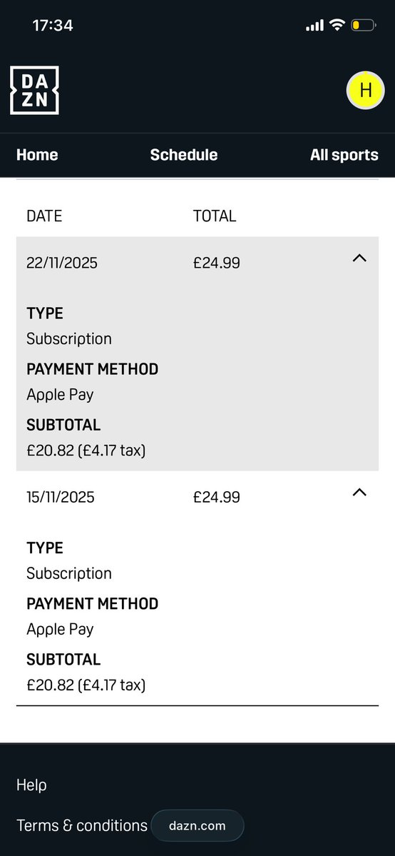 hannahjadee95's tweet image. Help please! 😞 @dazngroup why have you charged me twice for the Eubank fight? 

I haven’t purchased anything today; I bought the fight as a one of purchase on the 15th? How has someone used my Apple Pay for the fight today? 

#DAZN #EubankBenn2