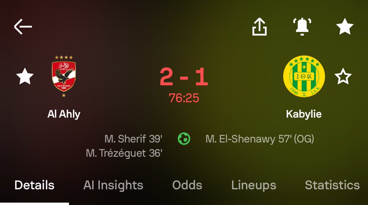 مبروك كابتن شناوي جاب جول #الاهلي_شبيبةالقبائل