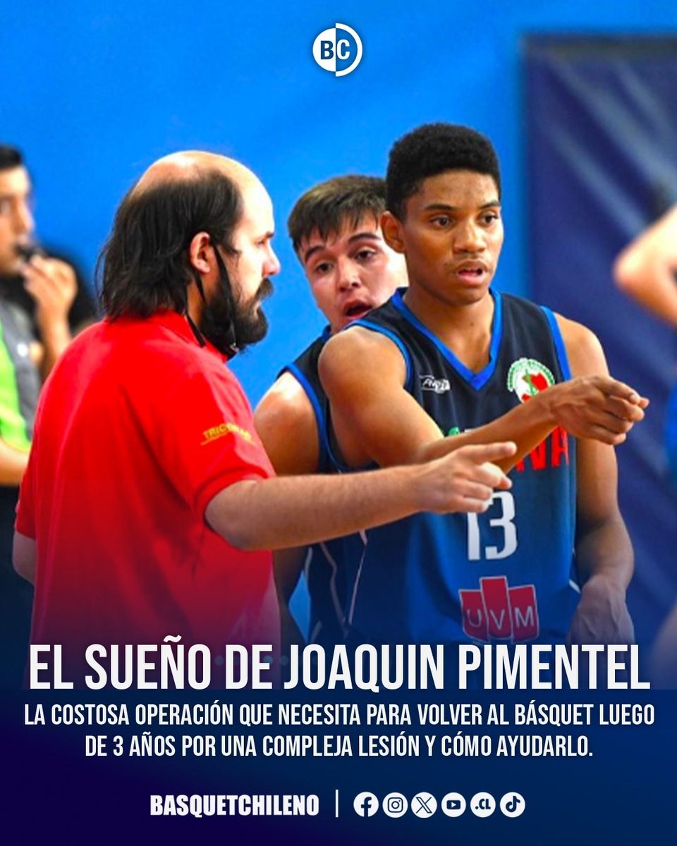 BasquetChileno's tweet image. TODOS A COMPARTIR PARA LOGRAR LA META🙌🏀

Joaquín Pimentel inició una campaña para poder costear una operación que podría cambiarle la vida y permitirle volver al básquet🙏

Para ayudarlo a costear puedes hacer tu donación en la siguiente campaña
gofundme.com/f/help-joaquit…