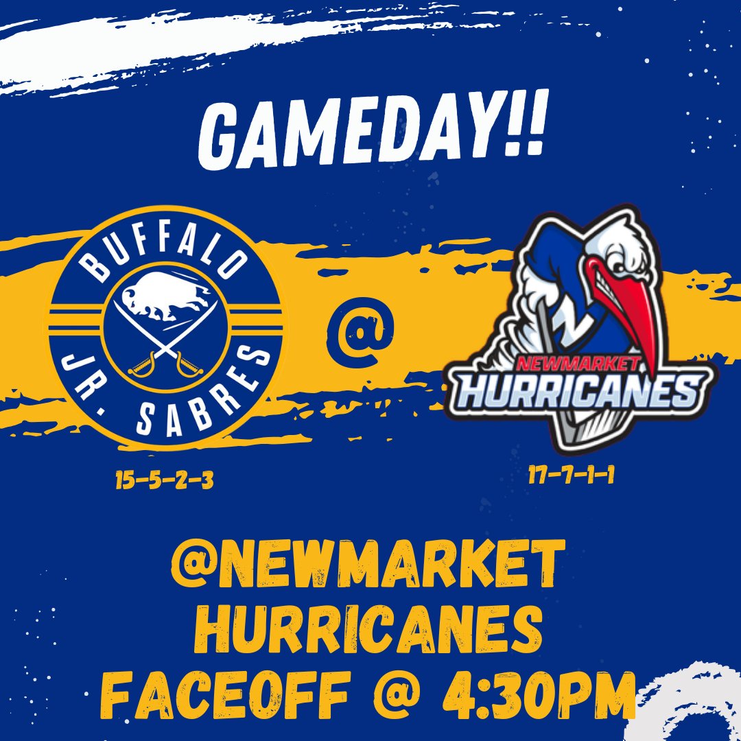 JrSabresOJHL's tweet image. Back at it again this afternoon at Newmarket. Game 2 of 3 this weekend.

🏟️| Ray Twinney Rec Complex
🆚| @OJHLHurricanes 
⏰| 4:30pm
📺| @FloHockey 

#EmbraceTheChaos @stbcbeer_buf @DrinkBODYARMOR