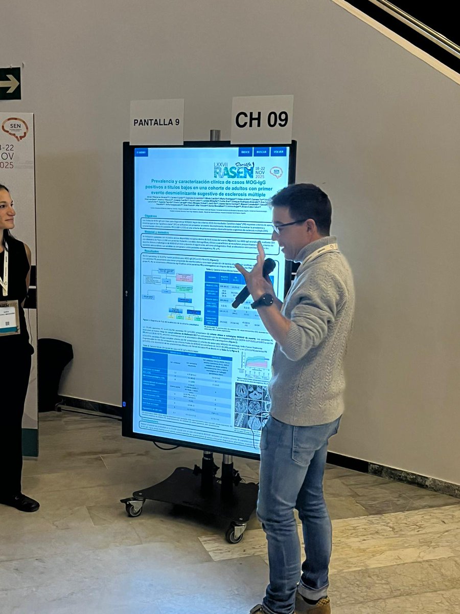 <a href="/cemcat_em/">Cemcat</a> presentations during the #RASEN25: prospective study on  kFLC and OCB, isolated spinal cord lesions, comparing 2017 vs 2024 McDonald criteria, potential role of zGFAP to predict PIRA in treated PwMS, MOG Ab thresholds. <a href="/acv_adri/">Adriana Casallas V.</a> <a href="/bollo_luca/">Luca Bollo</a> <a href="/cobo_calvo/">Alvaro Cobo Calvo</a> <a href="/GeoArrambide/">Georgina Arrambide</a>