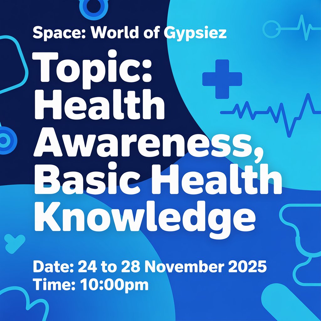 gypsiez's tweet image. Health is a priceless blessing and to protect this blessing,basic health awareness is essential for everyone. It is equally every individual’s responsibility to stay informed about their own health. World of Gypsiez is launching a special Health Awareness Twitter Space Series
👇