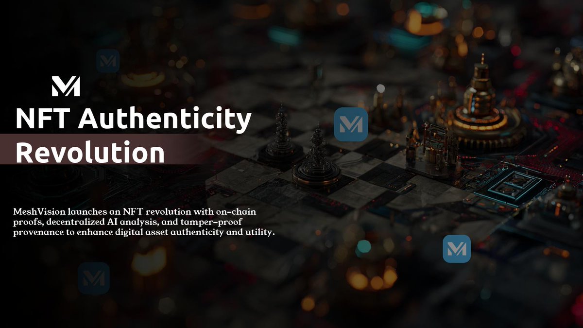 MeshVisionAI's tweet image. MeshVision&apos;s NFT revolution is HERE! 🚀

Unlocking verifiable authenticity &amp;amp; dynamic utility for your digital assets.

On-chain proofs for every pixel.
Decentralized AI analysis.
Tamper-proof provenance.

Ready to elevate your NFTs? Let&apos;s build trust together! $MVIS. Dive in!…
