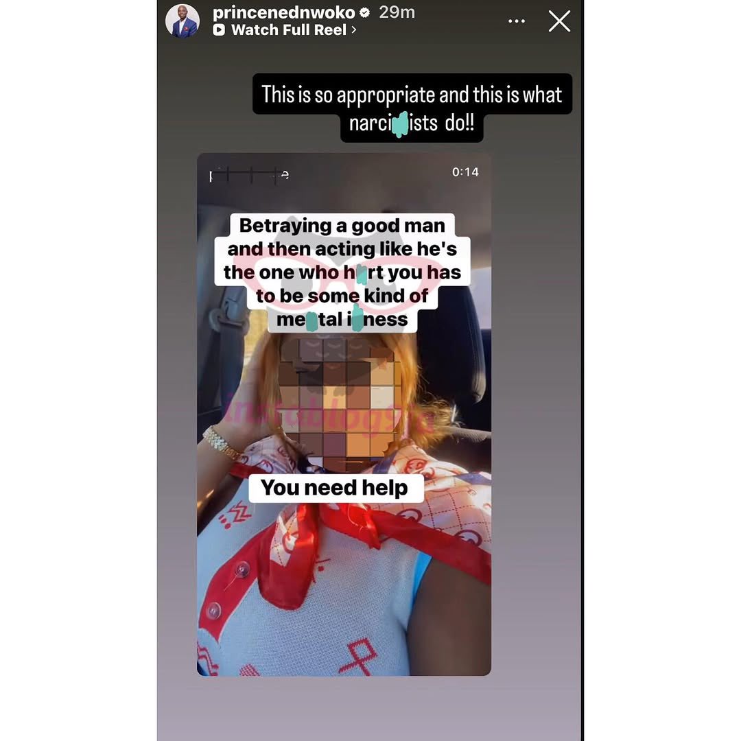 instablog9ja's tweet image. Sen. Ned Nwoko posts about narcissists and betrayal