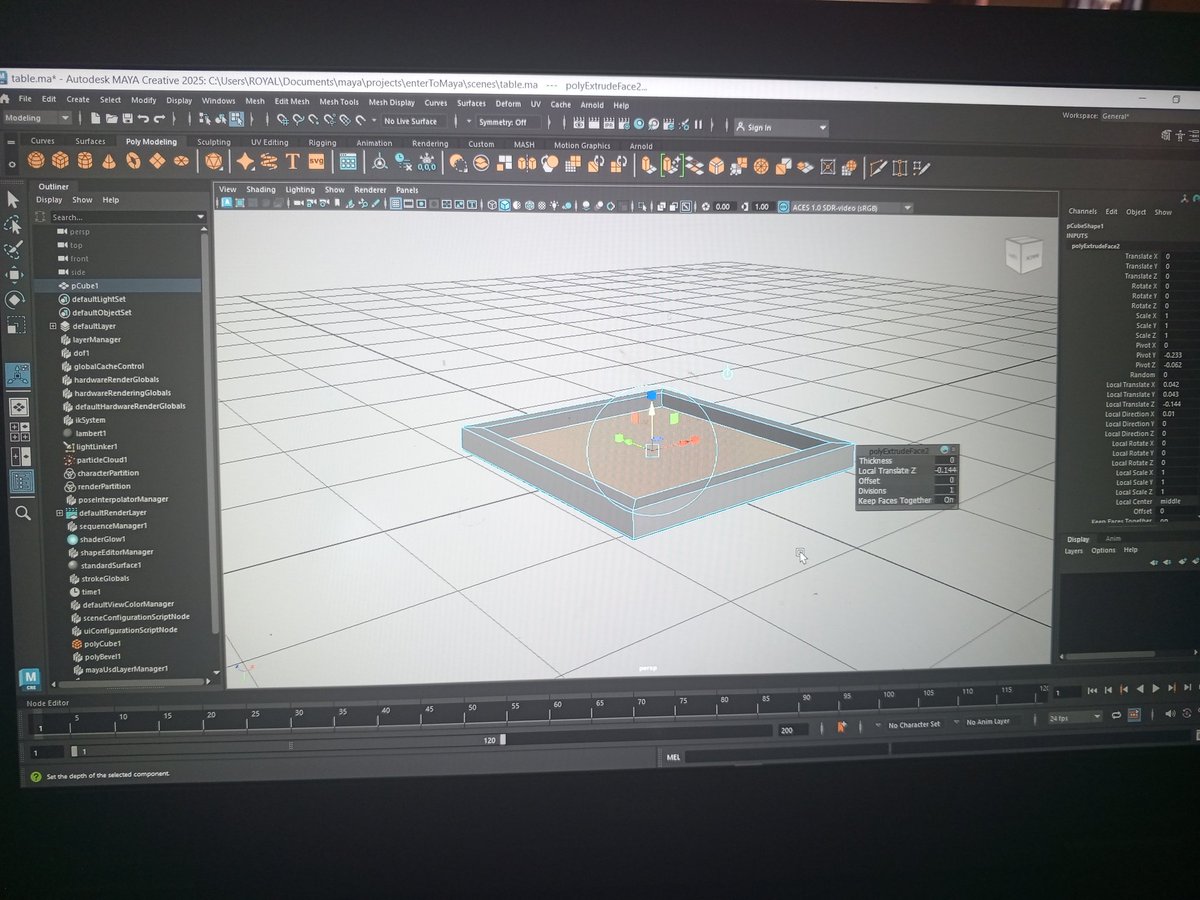 MarkMarko1234's tweet image. We started our 3D modeling journey in Maya 🧑‍💻

First project: modeling a table. Feeling like a total newbie, but it&apos;s getting interesting 🥰😎

Follow me for updates, tips, and my progress as I learn.

#3DModeling
#Maya
#ComputerEngineering
#LearningInProgress