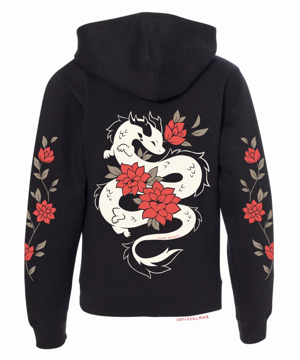Coffeeclaws's tweet image. Dragon zipper hoodie coming soon!! 🐉🌹🍃