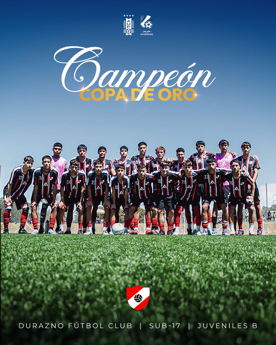JuvenilesAUF's tweet image. 🏆 ¡𝗖𝗔𝗠𝗣𝗘𝗢𝗡𝗘𝗦ⵑ

@dfc_sad obtuvo el Campeonato Uruguayo 𝘀𝘂𝗯-𝟭𝟳 de la Copa de Oro | Juveniles B.

¡Felicitaciones!

#OrigenDeCampeones