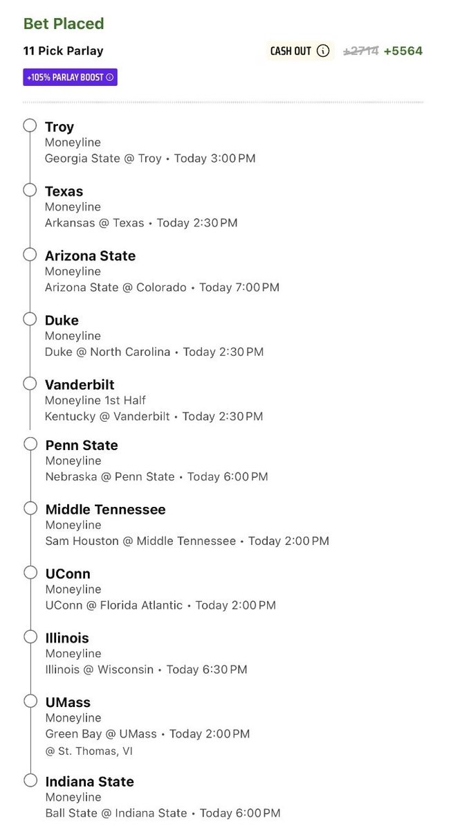 Promos319's tweet image. Draft Kings CFB + CBB Stepped Up promo 🎯

Fair value +3842, +43.7% EV. Would go up to 0.3 units 🔥

Link to the bet will be in the replies below ⬇️