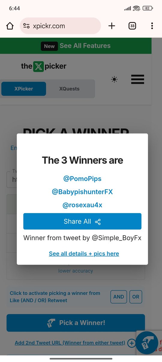 Simple_BoyFx's tweet photo. Congratulations to the winners ๐
#Xpicker
@PomoPips
@BabypishunterFX
@rosexau4x
Draw id: 1763833432763
Random winners ๐
@_Gruskii
@HENXBT
Kindly open a ticket on discord to claim your accounts ๐ https://t.co/YU9e5SeF1h