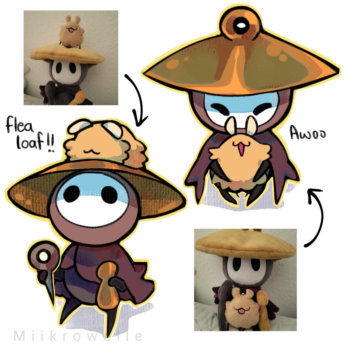 Miikrowelle's tweet image. doodled my awesome plushies &amp;lt;3
#silksong