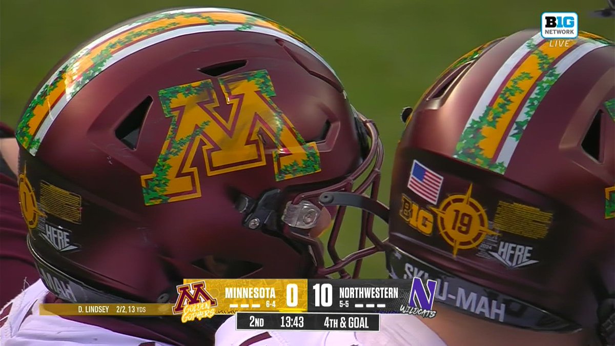 Minnesota's helmets have ivy vines on them as they play at Wrigley Field