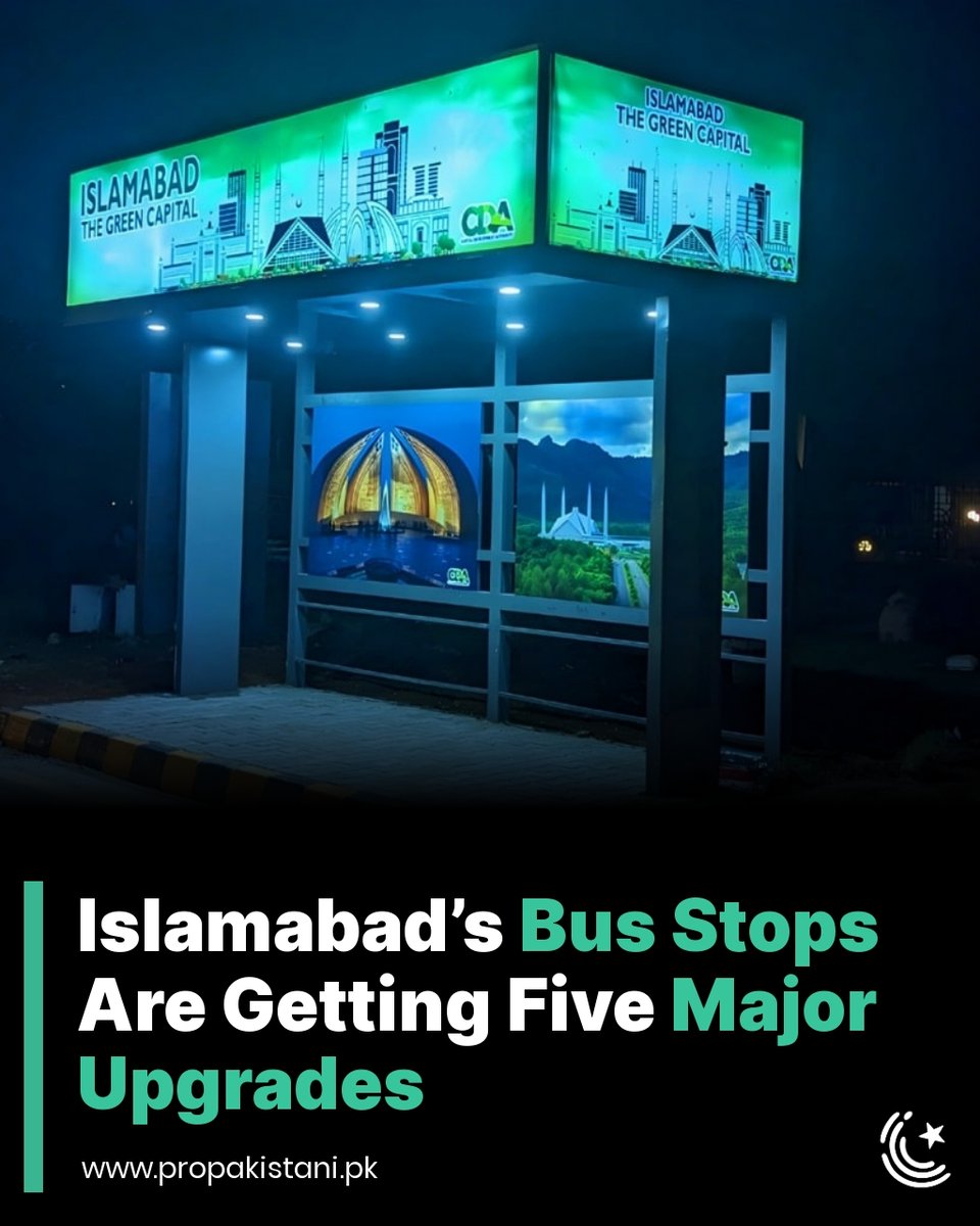 ProPakistaniPK's tweet image. The Capital Development Authority (CDA) has announced that bus stops across the city will be upgraded to provide a more comfortable and convenient commuting experience

Read More:  propakistani.pk/2025/11/22/isl… 

#Islamabad #CDA #BusStops