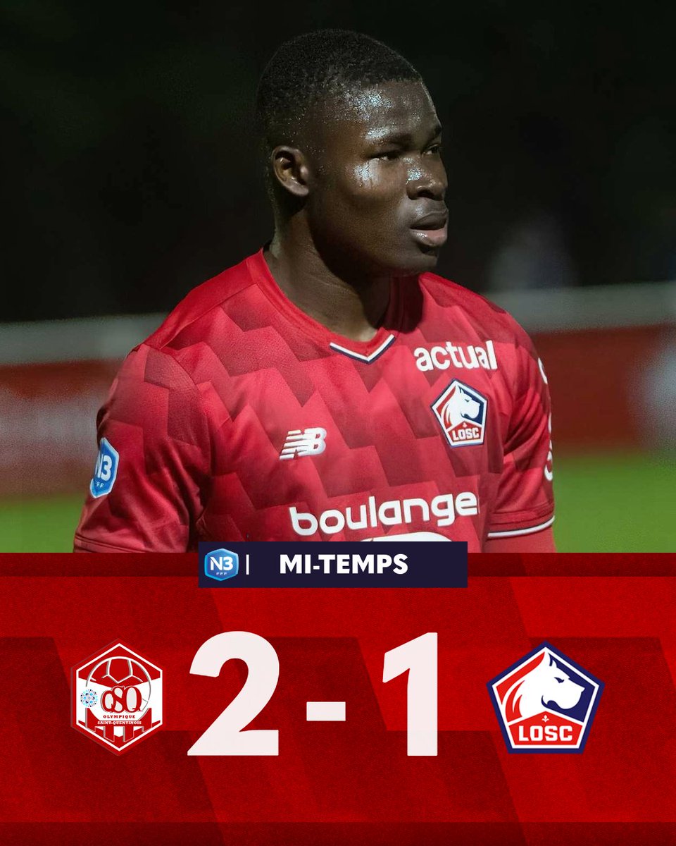 [N3] 45'| 2⃣-1⃣

C'est la pause dans ce match. Nos Dogues sont menés d'un but avant la seconde période.

Il reste 45 minutes pour renverser la rencontre 👊

#OSQLOSC