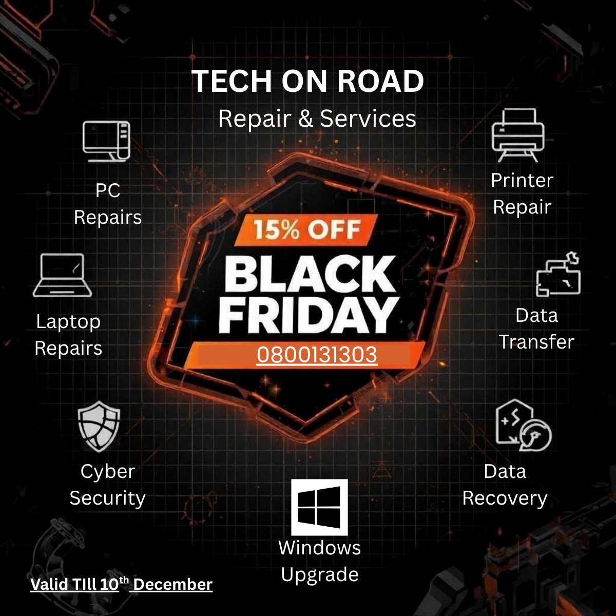 Techonroad's tweet image. Black Friday Deal: 15% OFF PC Repair &amp;amp; Upgrades
(Till 10 Dec)

Tech On Road provides on-site diagnostics, PC repairs &amp;amp; upgrades across Wellington, Masterton, Hutt Valley, Carterton, Wairarapa &amp;amp; many other regions.

Call: 0800 131 303

#BlackFridaySale #ComputerRepairWellington