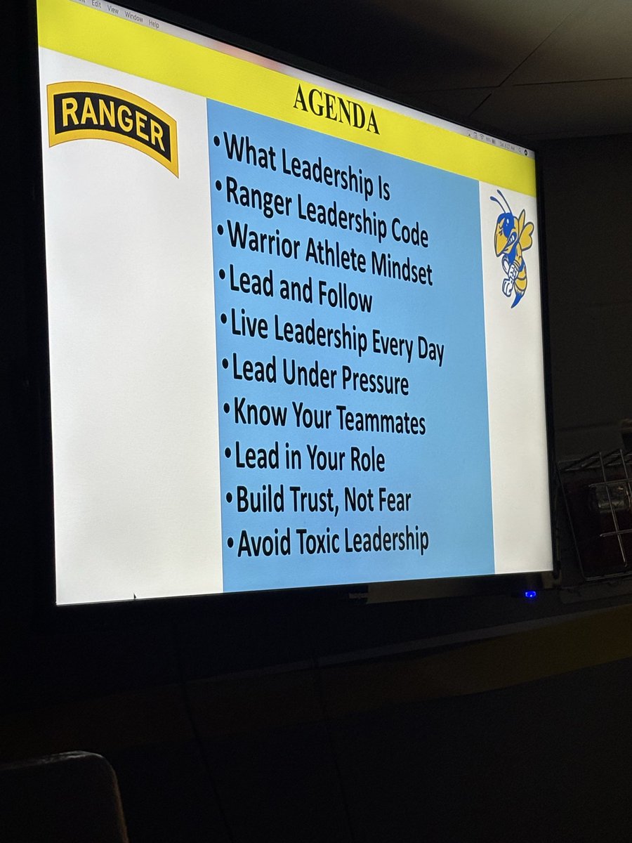 Coach Berry presented to our athletes today. The topic was “How to lead, live and fight like an Army Ranger”.