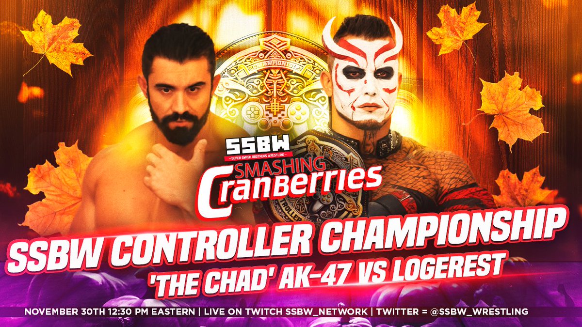 Logerest will be defending his SSBW Controller Championship against 'The Chad' AK-47 <a href="/unleashedfury01/">AK</a> at Smashing Cranberries! #SSBW #EFED #WWE2K25 #CAWUNNITY #SMASHINGCRANBERRIES #THANKSGIVING