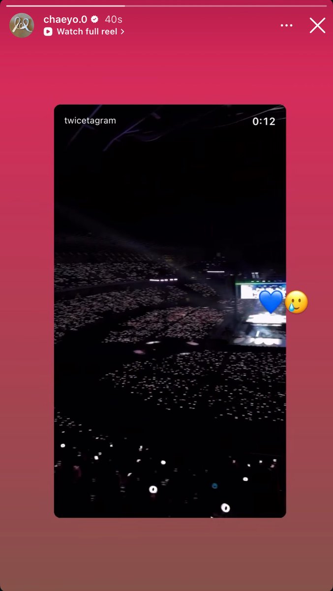 twicepopbase's tweet photo. CHAEYOUNG posted an Instagram story of  today’s concert 🥹

“💙🥲” https://t.co/tkOLX9MF0K
