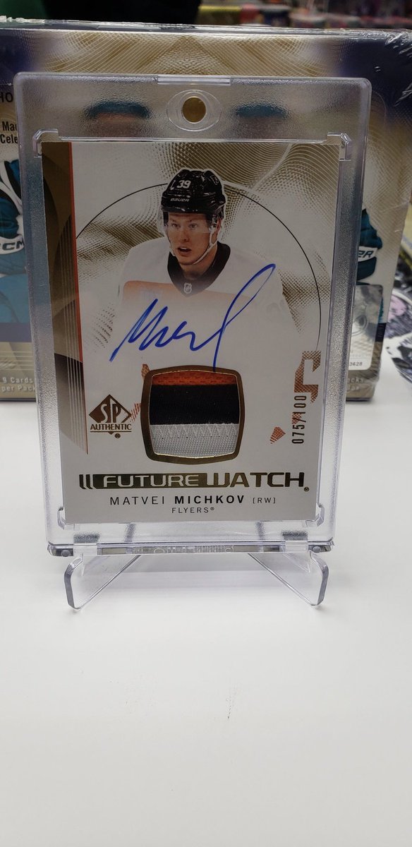 RedNailsII's tweet image. Customer trying to hit Celebrini in @UpperDeckSports 24/25 Sp Authentic  got this Michkov auto patch /100 instead.  @CardPurchaser