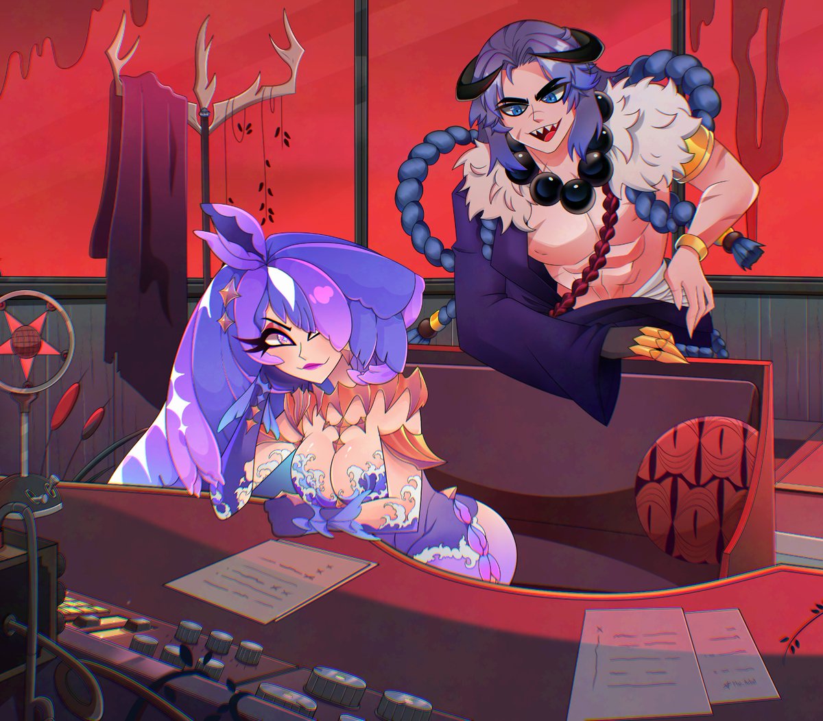 Mai_Artist__'s tweet image. #VGenComm #HazbinHotel #vtubercomm 
Commission for @BatHashira ty so much 💕