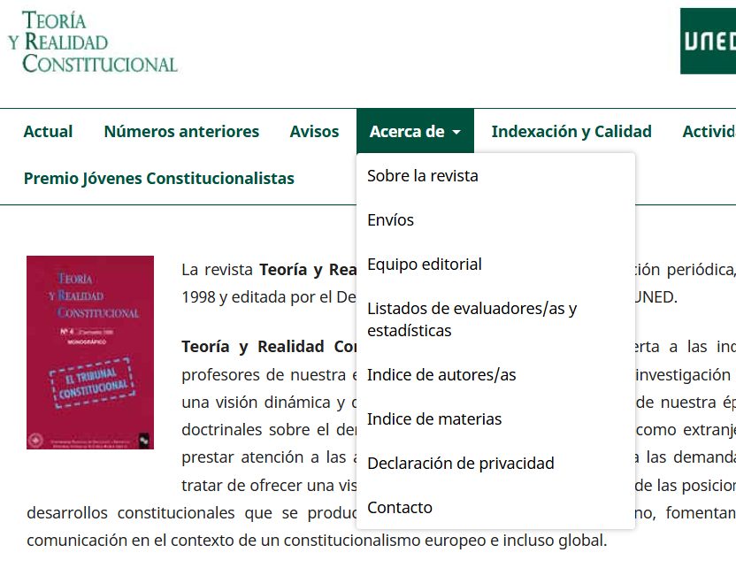 revistaTRCUNED's tweet photo. Ya puede consultarse el ÍNDICE DE MATERIAS de los números 1 a 56 de la revista TEORÍA Y REALIDAD CONSTITUCIONAL

En abierto en 
https://t.co/5737J7TOjt https://t.co/fC9P7wld5r