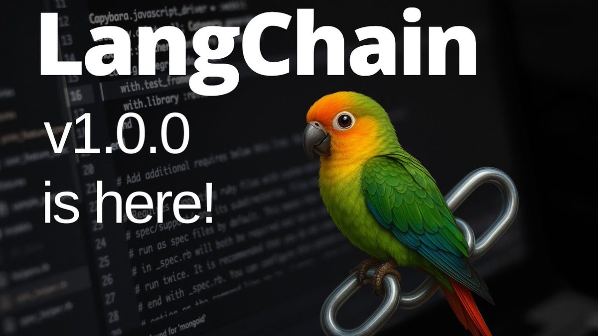 LangChainAI's tweet image. 🚀 LangChain 1.0

Made by the LangChain Community

LangChain 1.0 delivers production agents with cleaner imports, dynamic prompting, middleware, and better outputs. Works with LangGraph for persistence, streaming, and human handoffs.

📺 Watch the overview:…